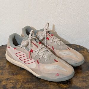 Adidas Fevernova Court Indoor Low Beige Red Soccer Shoes Mens 8.5